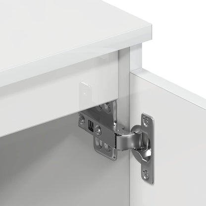 Tv-meubel 140x40x35,5 cm bewerkt hout hoogglans wit
