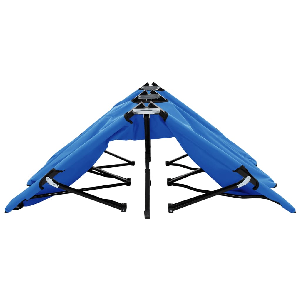 Ligbed 2-persoons inklapbaar staal blauw