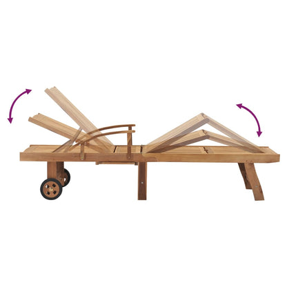 Ligbed met tafel massief teakhout