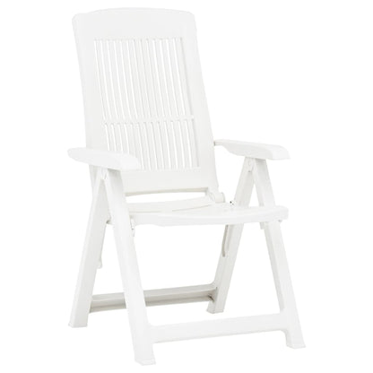 Tuinstoelen 2 st verstelbaar kunststof wit