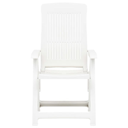 Tuinstoelen 2 st verstelbaar kunststof wit