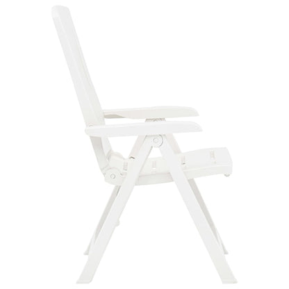 Tuinstoelen 2 st verstelbaar kunststof wit