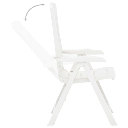 Tuinstoelen 2 st verstelbaar kunststof wit