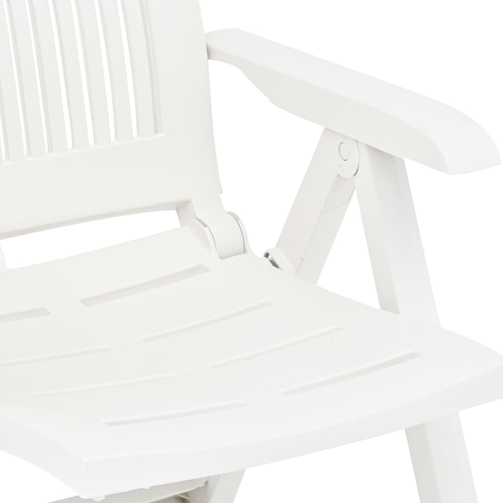 Tuinstoelen 2 st verstelbaar kunststof wit