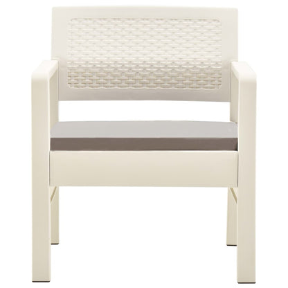 3-delige Loungeset kunststof wit