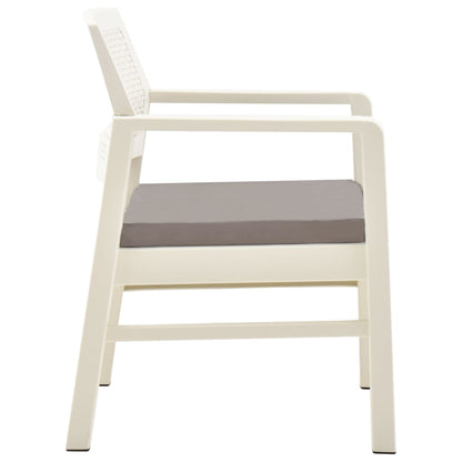 3-delige Loungeset kunststof wit
