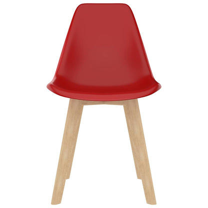 Eetkamerstoelen 6 st kunststof rood