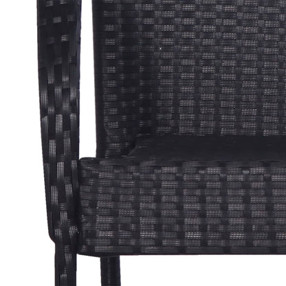 Tuinstoelen stapelbaar 6 st poly rattan zwart