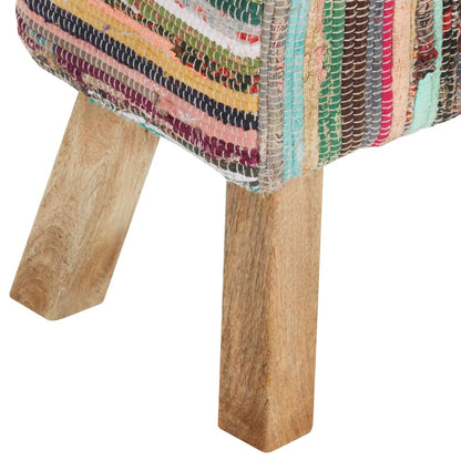 Bankje 160 cm chindi stof meerkleurig