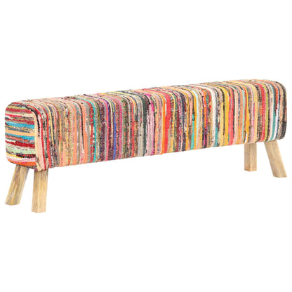 Bankje 160 cm chindi stof meerkleurig