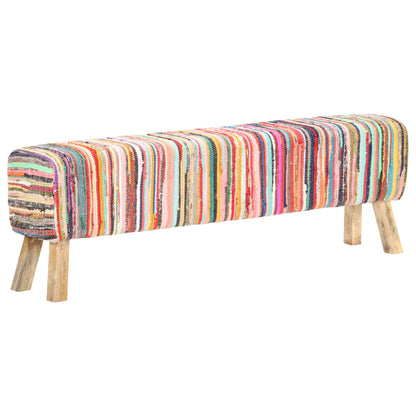 Bankje 160 cm chindi stof meerkleurig