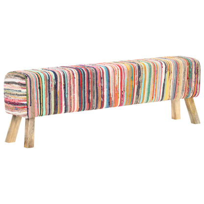 Bankje 160 cm chindi stof meerkleurig
