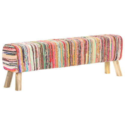 Bankje 160 cm chindi stof meerkleurig