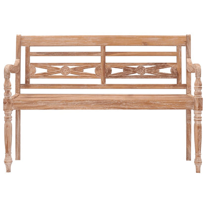 Bankje Batavia 120 cm massief teakhout met whitewash afwerking