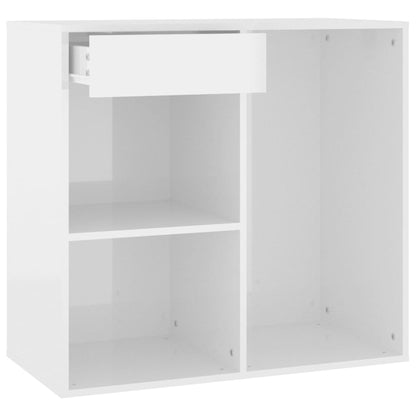 Cosmeticakast 80x40x75 cm bewerkt hout hoogglans wit