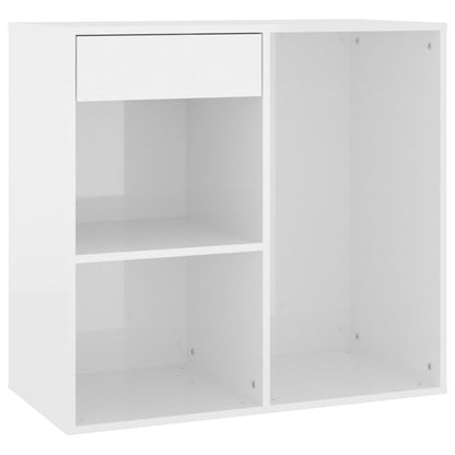 Cosmeticakast 80x40x75 cm bewerkt hout hoogglans wit