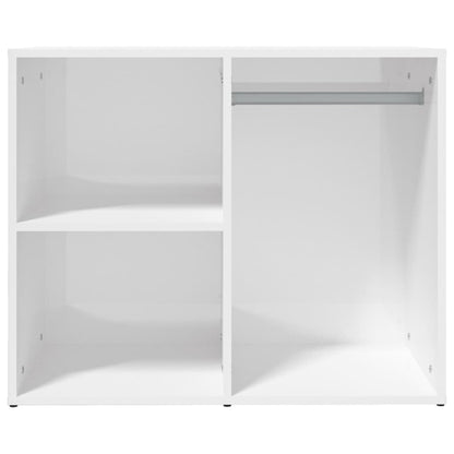 Kledingkast 80x40x65 cm bewerkt hout hoogglans wit