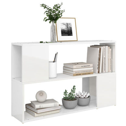 Boekenkast 100x24x63 cm bewerkt hout hoogglans wit