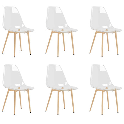 Eetkamerstoelen 6 st PET transparant