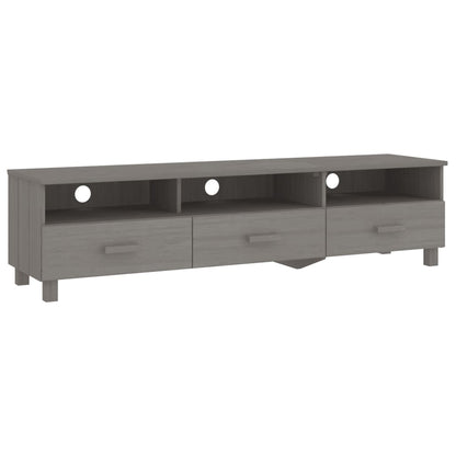 Tv-meubel HAMAR 158x40x40 cm massief grenenhout lichtgrijs