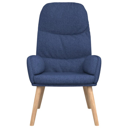 Relaxstoel met voetenbank stof blauw