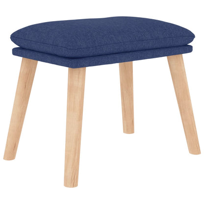 Relaxstoel met voetenbank stof blauw