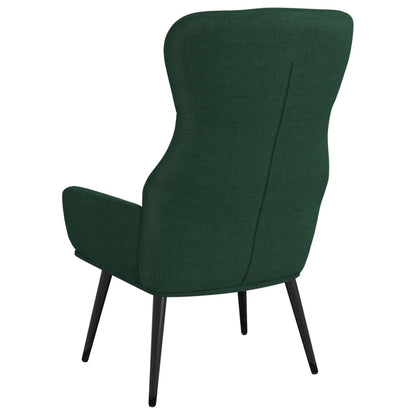 Relaxstoel met voetenbank stof donkergroen