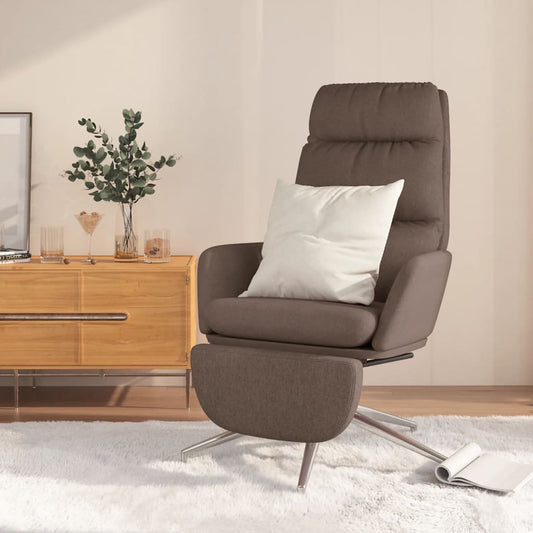 Relaxstoel met voetensteun stof taupe