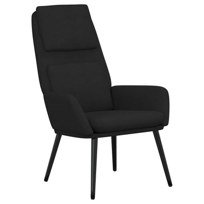 Relaxstoel met voetenbank stof zwart