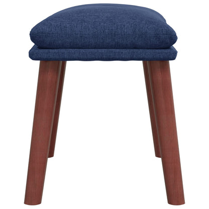 Relaxstoel met voetenbank stof blauw