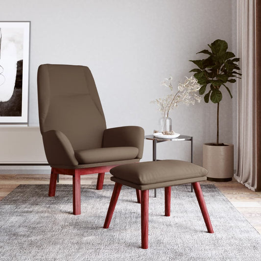 Relaxstoel met voetenbank stof taupe
