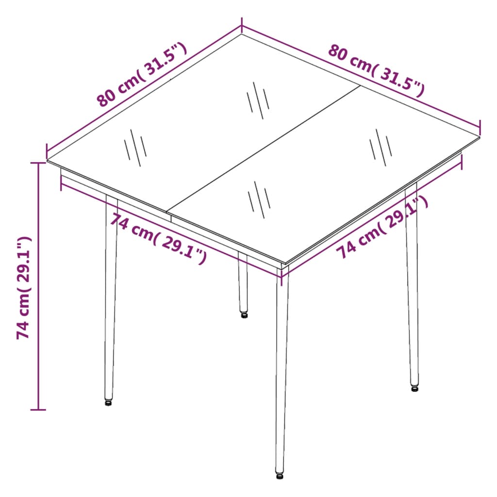 5-delige Tuinset grijs