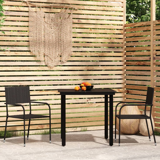 3-delige Tuinset zwart