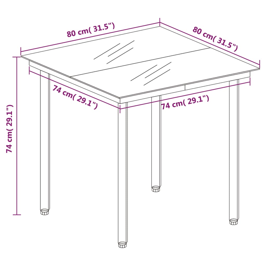 3-delige Tuinset donkergrijs