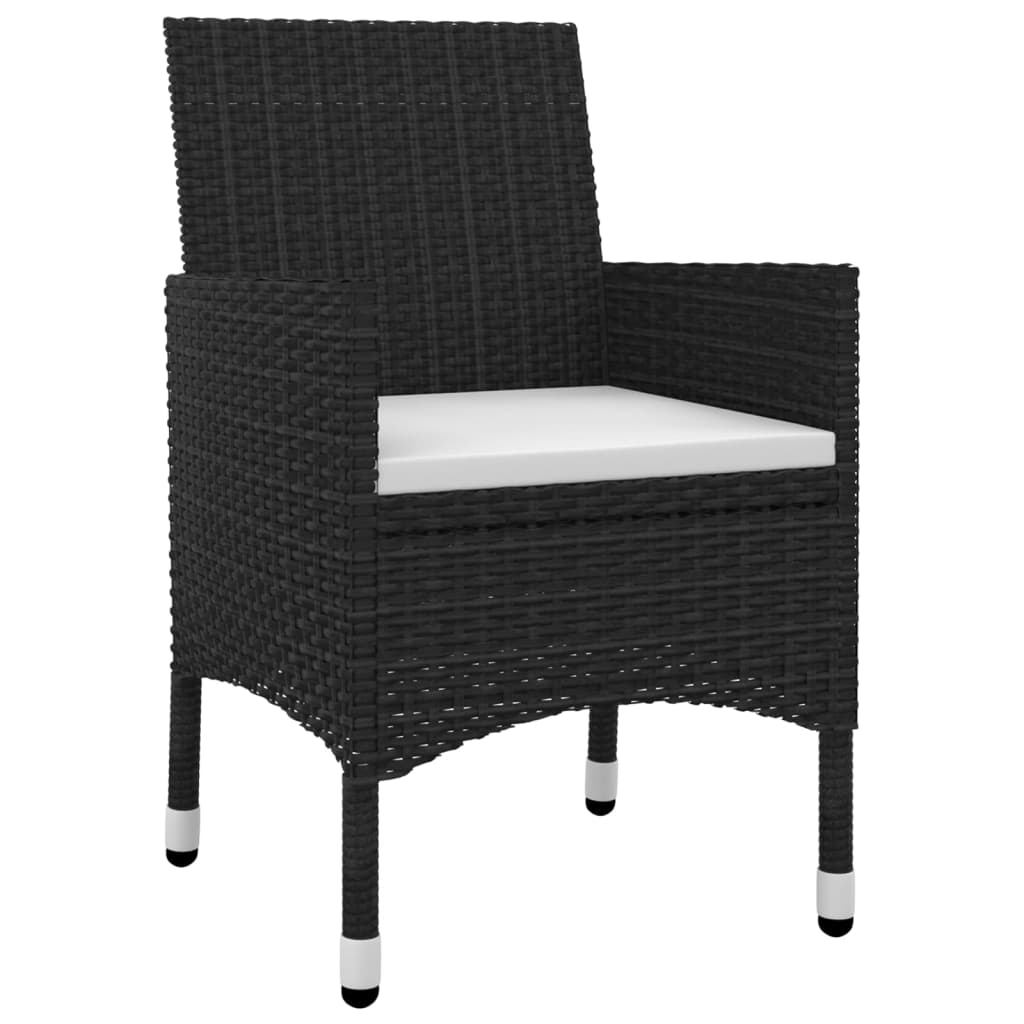 7-delige Tuinset met kussens poly rattan en glas