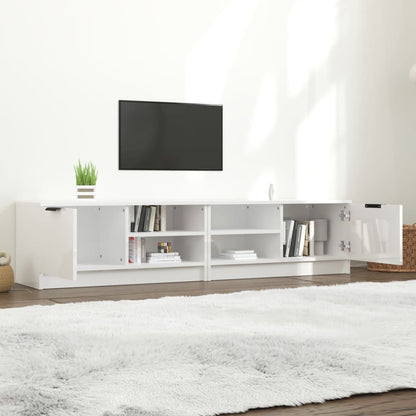 Tv-meubels 2 st 80x35x36,5 cm bewerkt hout hoogglans wit