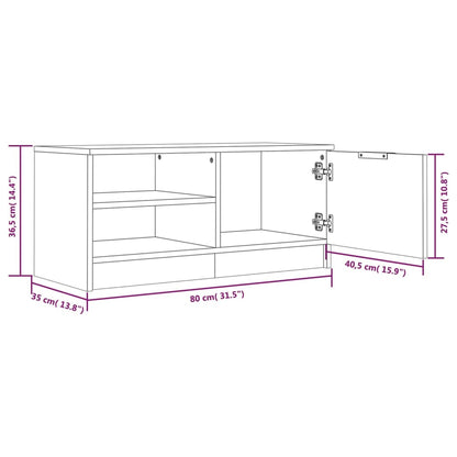Tv-meubels 2 st 80x35x36,5 cm bewerkt hout hoogglans wit