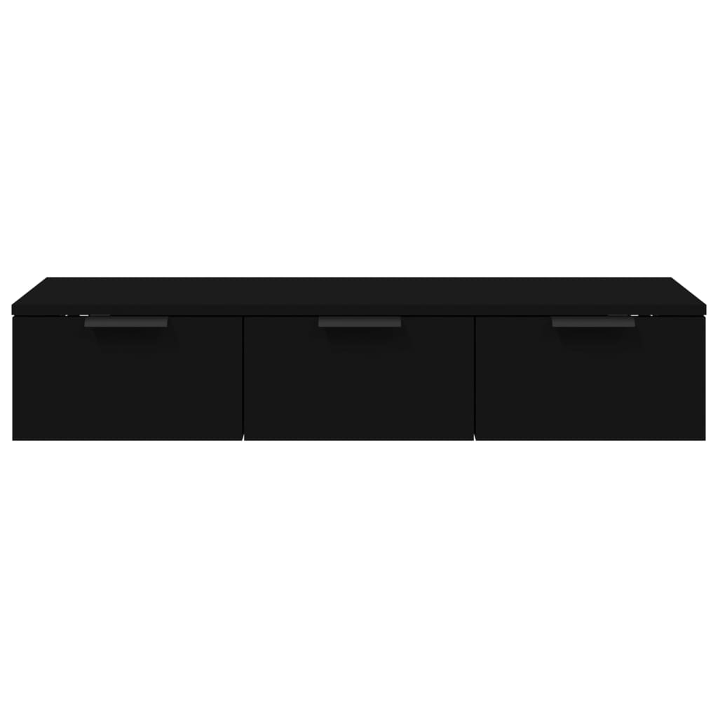 Wandkast 102x30x20 cm bewerkt hout zwart