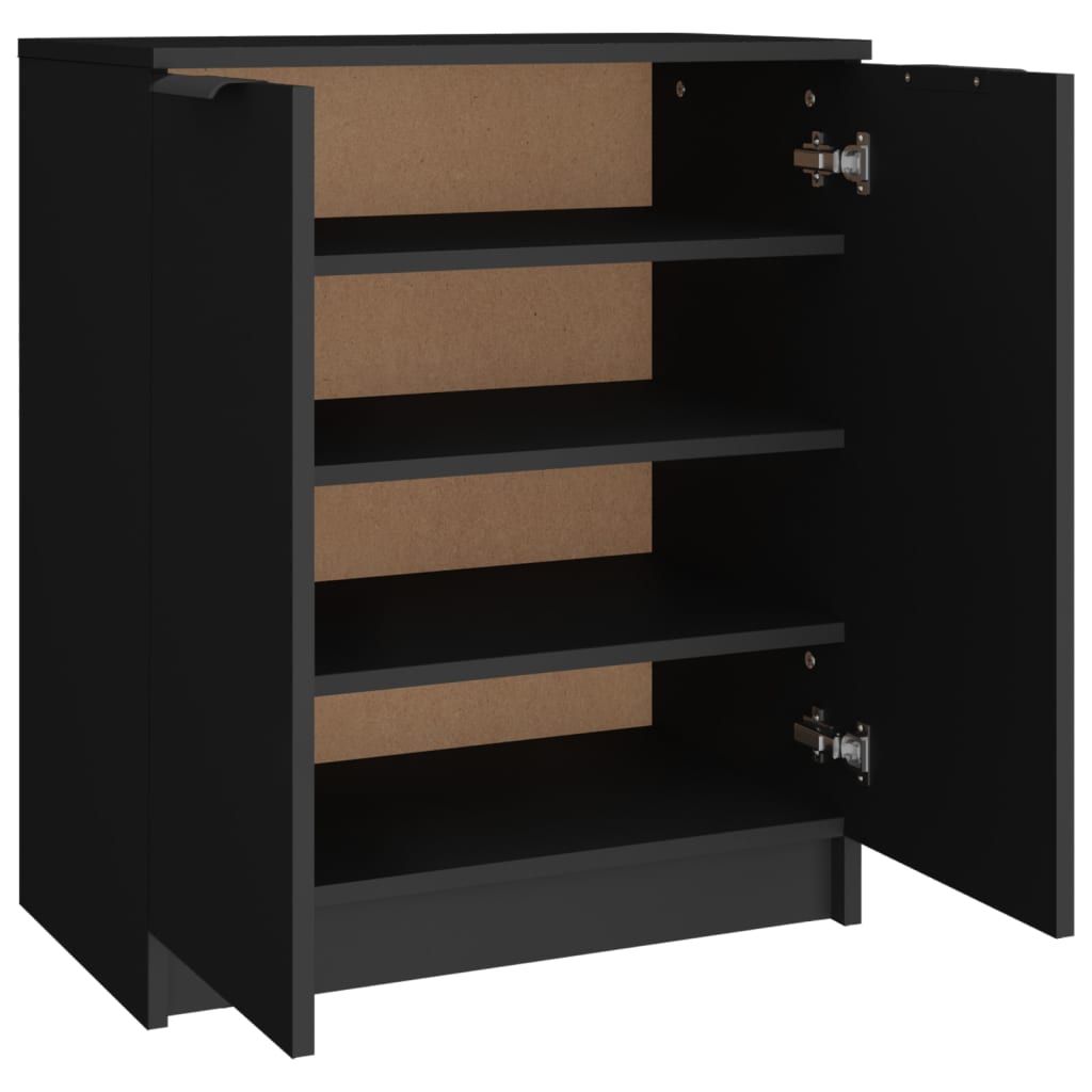 Schoenenkast 59x35x70 cm bewerkt hout zwart