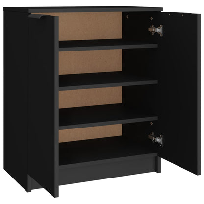 Schoenenkast 59x35x70 cm bewerkt hout zwart