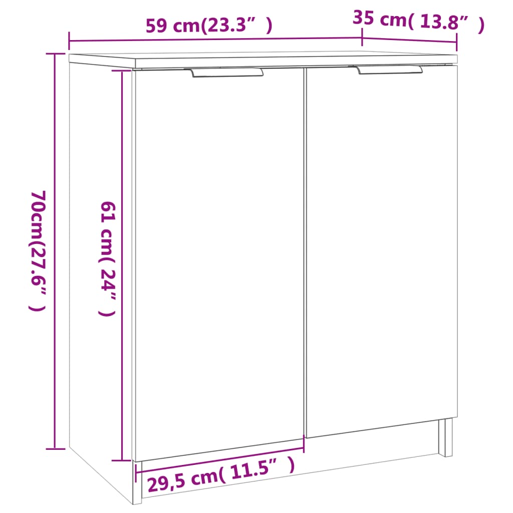 Schoenenkast 59x35x70 cm bewerkt hout zwart