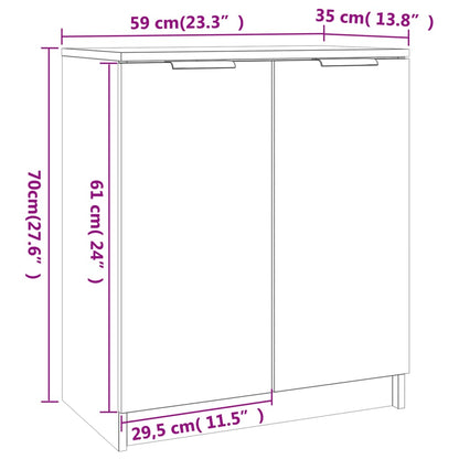 Schoenenkast 59x35x70 cm bewerkt hout zwart