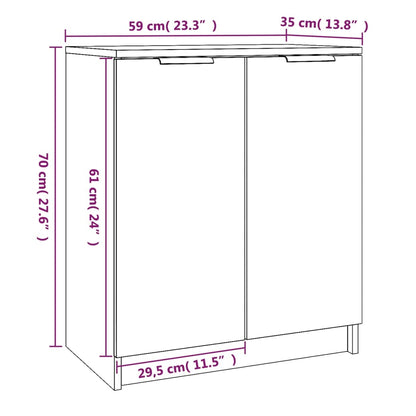 Schoenenkast 59x35x70 cm bewerkt hout betongrijs