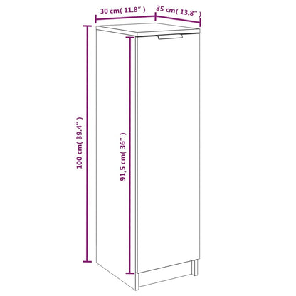 Schoenenkast 30x35x100 cm bewerkt hout wit