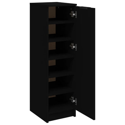 Schoenenkast 30x35x100 cm bewerkt hout zwart