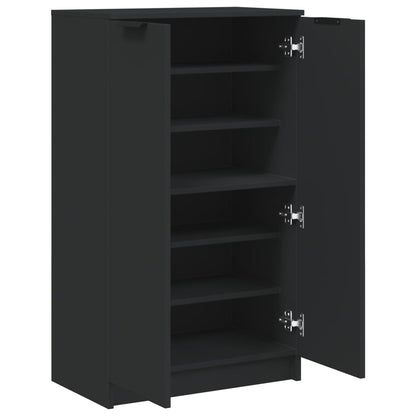 Schoenenkast 59x35x100 cm bewerkt hout zwart