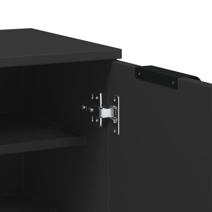 Schoenenkast 59x35x100 cm bewerkt hout zwart