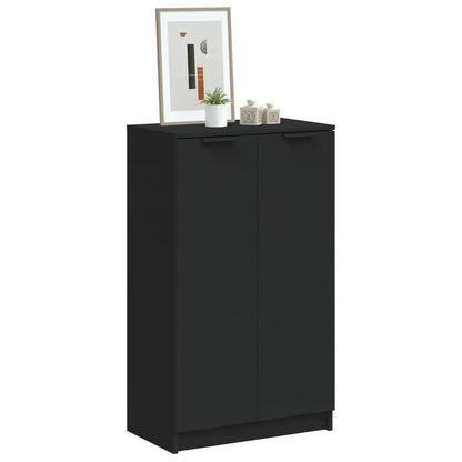 Schoenenkast 59x35x100 cm bewerkt hout zwart