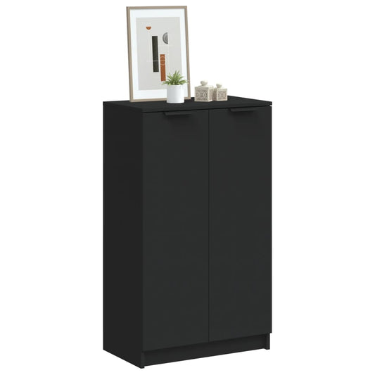 Schoenenkast 59x35x100 cm bewerkt hout zwart