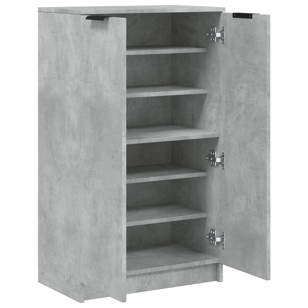 Schoenenkast 59x35x100 cm bewerkt hout betongrijs